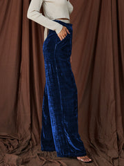 Claudia Velvet Pants - Sapphire