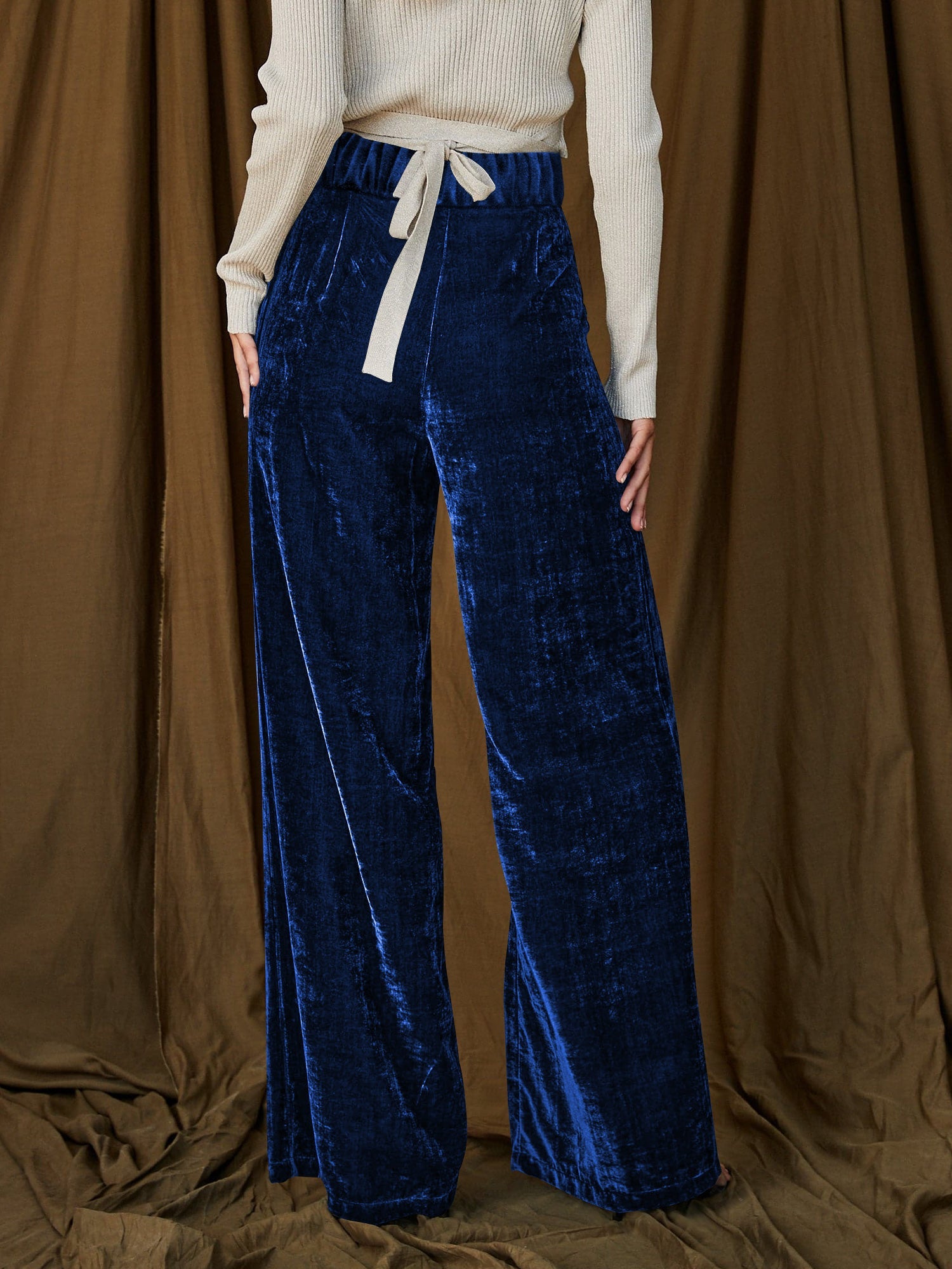 Claudia Velvet Pants - Sapphire