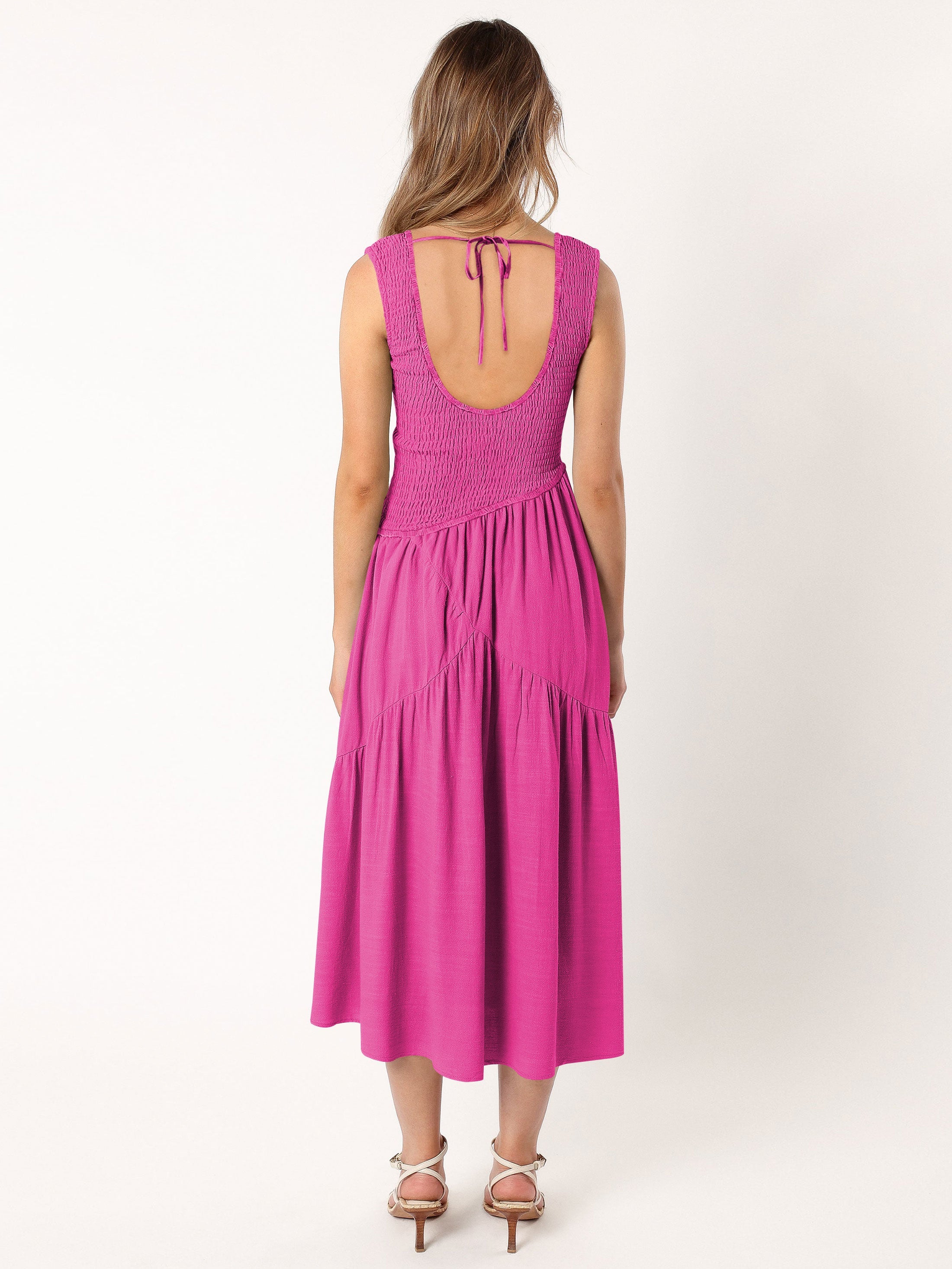 Feminine Frills Smocked Maxi Dress - Rose Pink