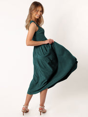 Feminine Frills Smocked Maxi Dress - Teal