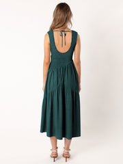 Feminine Frills Smocked Maxi Dress - Teal