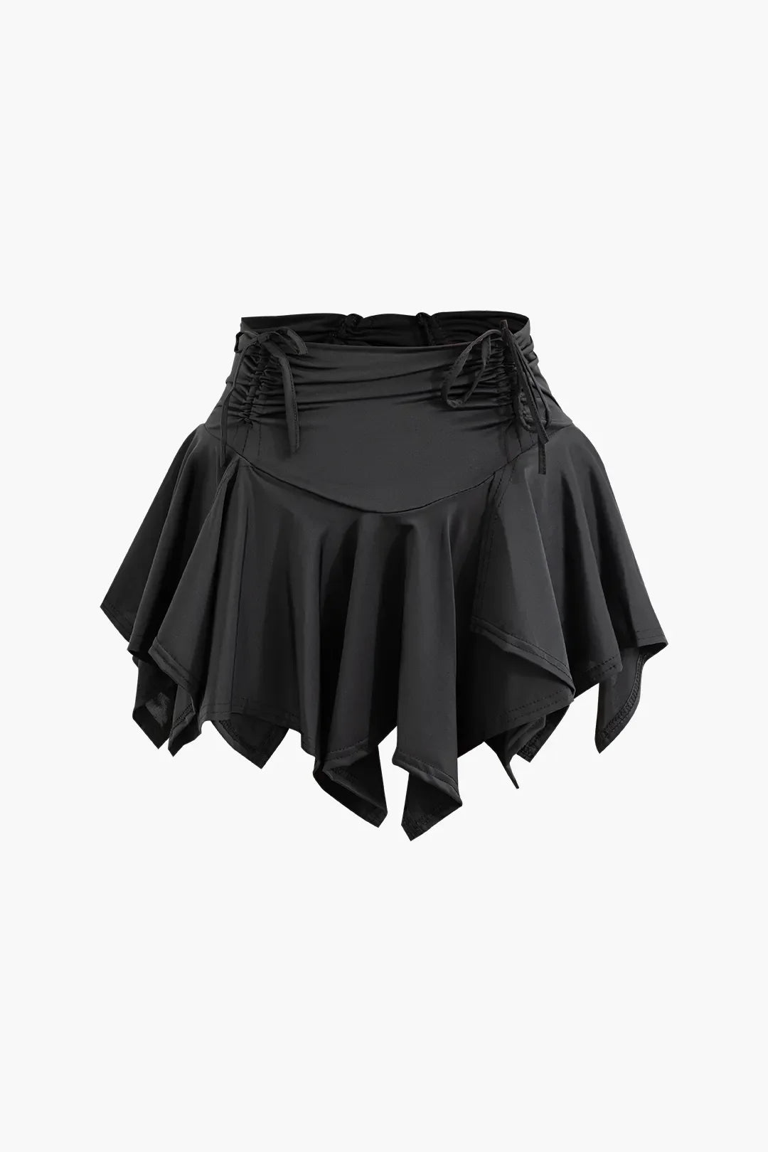 Gertie Asymmetric Ruched Drawstring Mini Skirt