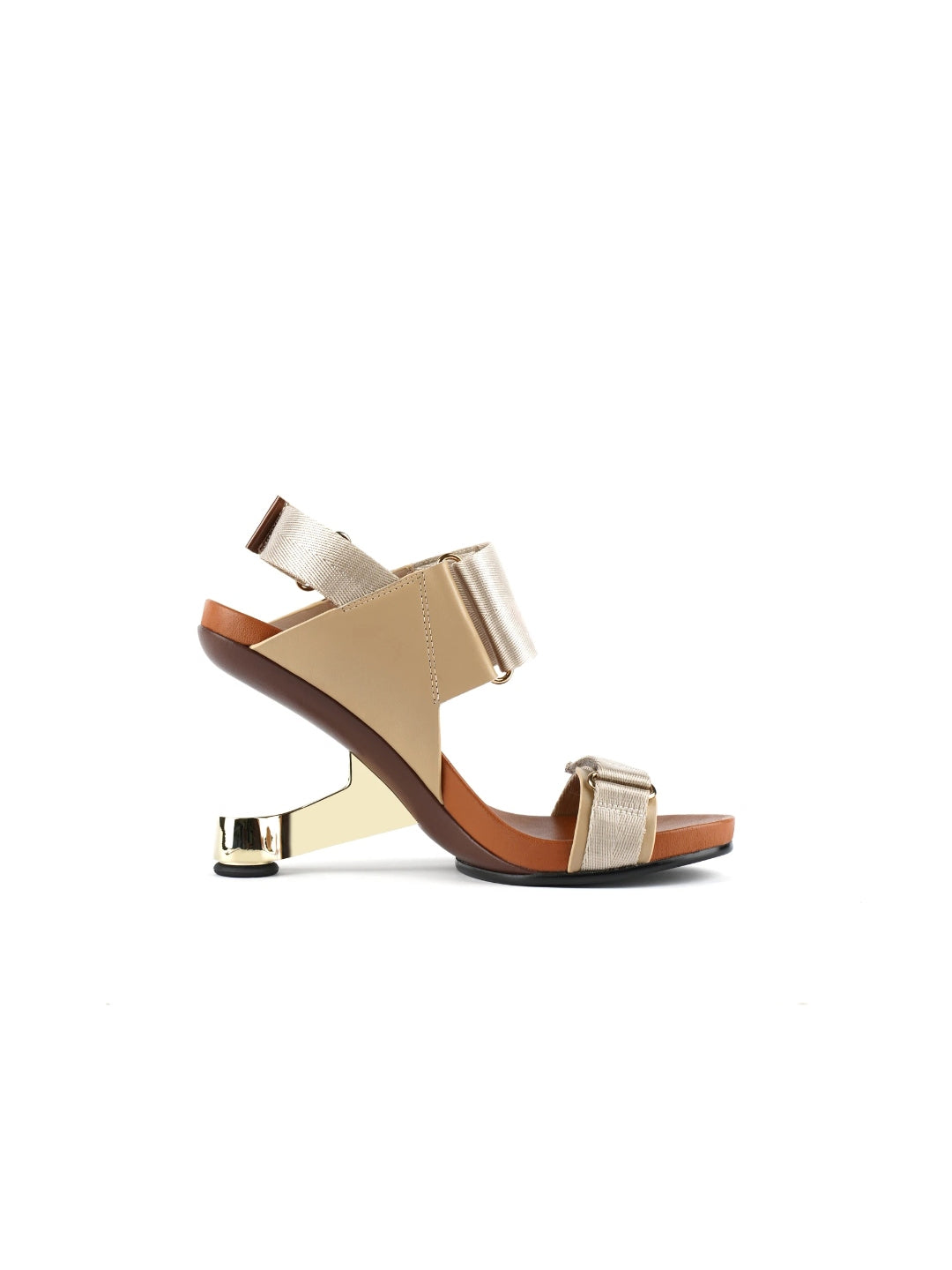 JadyRose | ZAYLA Gold Elevator Open Toe Strap High Heel Sandals