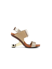 JadyRose | ZAYLA Gold Elevator Open Toe Strap High Heel Sandals