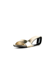 JadyRose | Twisted Upper Heel Genuine Leather Golden Slide