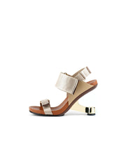 JadyRose | ZAYLA Gold Elevator Open Toe Strap High Heel Sandals