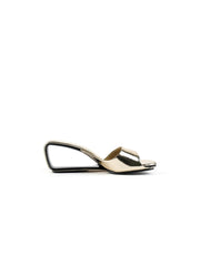 JadyRose | Twisted Upper Heel Genuine Leather Golden Slide