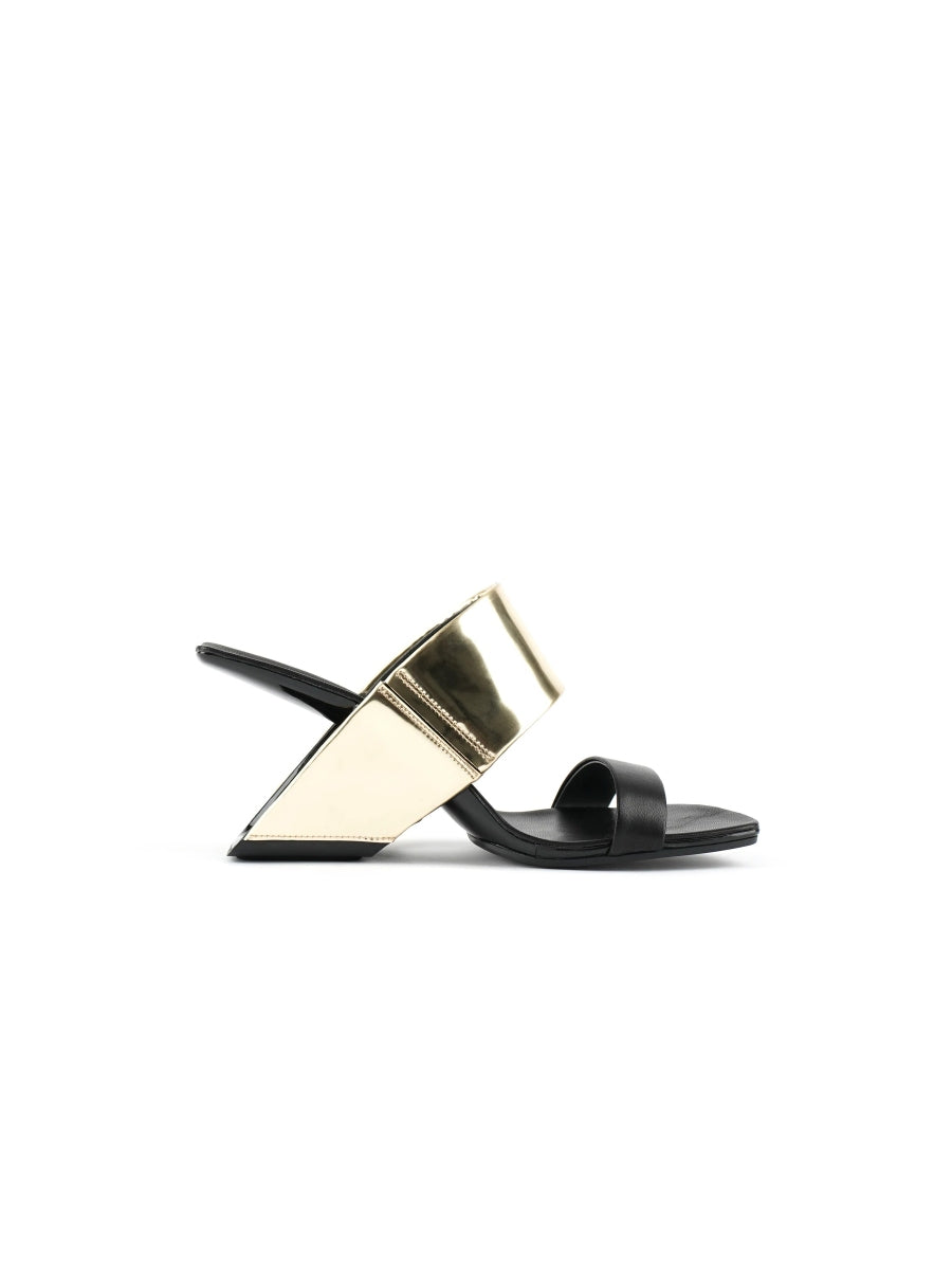 JadyRose | Open-Heel Leather Slide - Gold