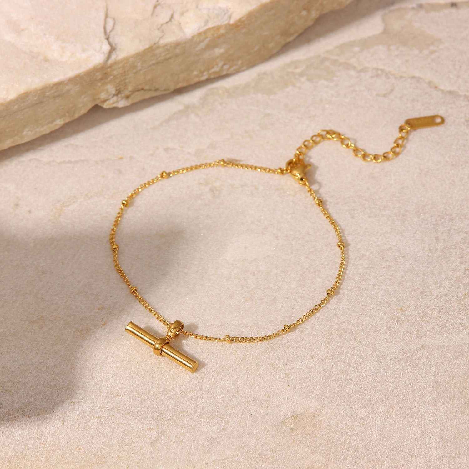 Golden Bar Charm Anklet