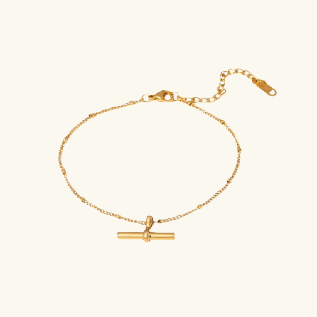 Golden Bar Charm Anklet