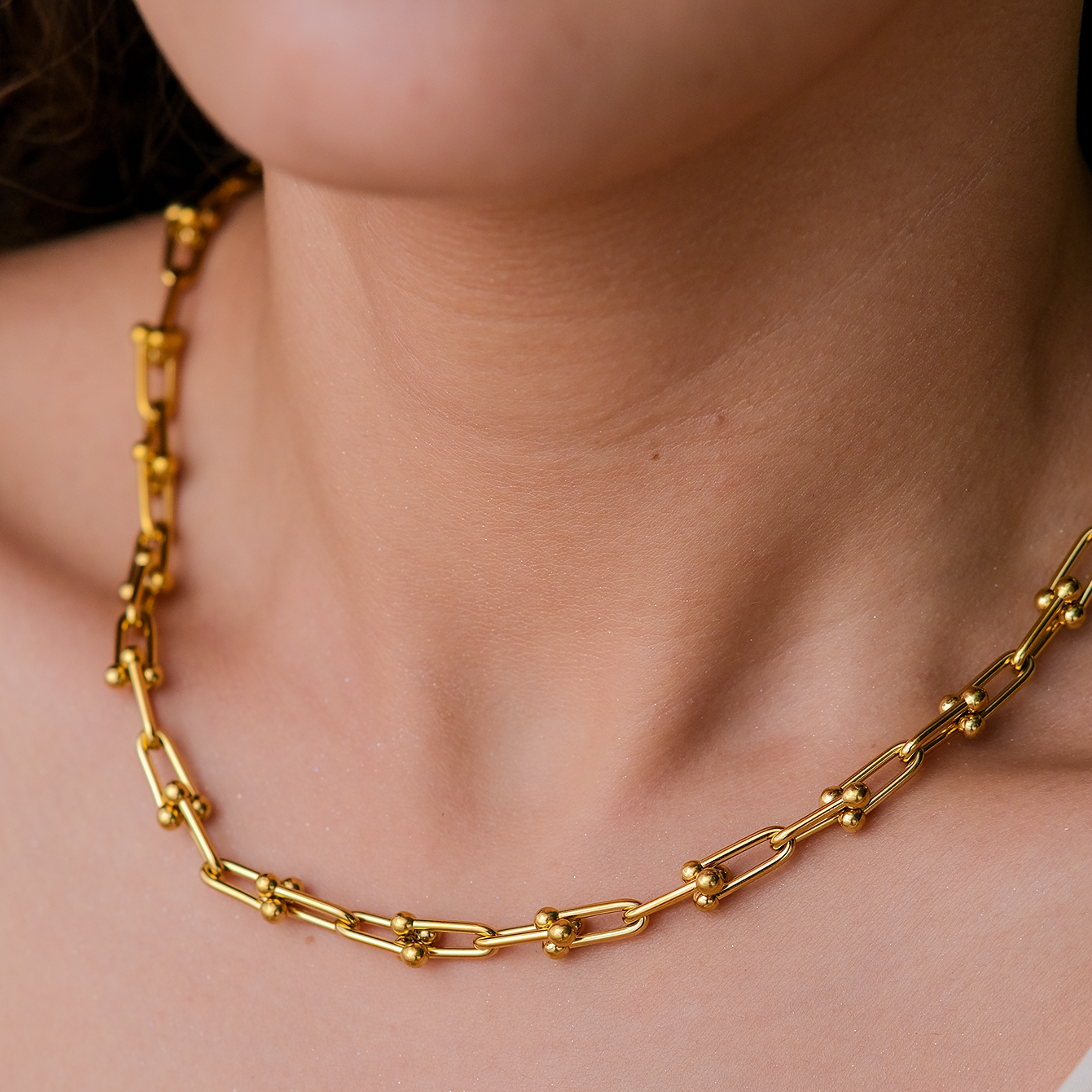 Golden Flow - Linked Chain Necklace