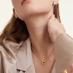 Golden Harmony - Layered Circle Necklace