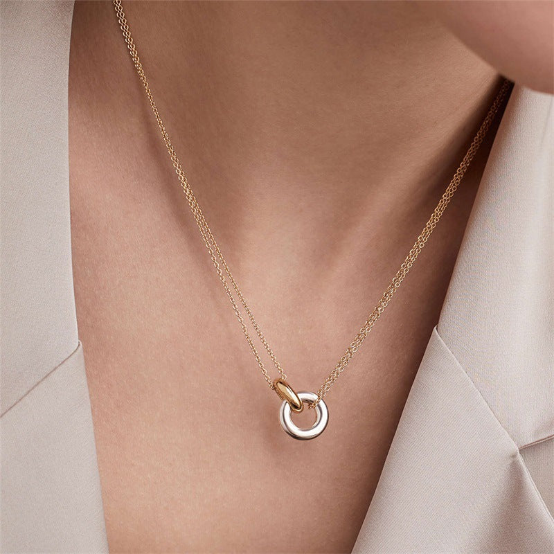 Golden Harmony - Layered Circle Necklace