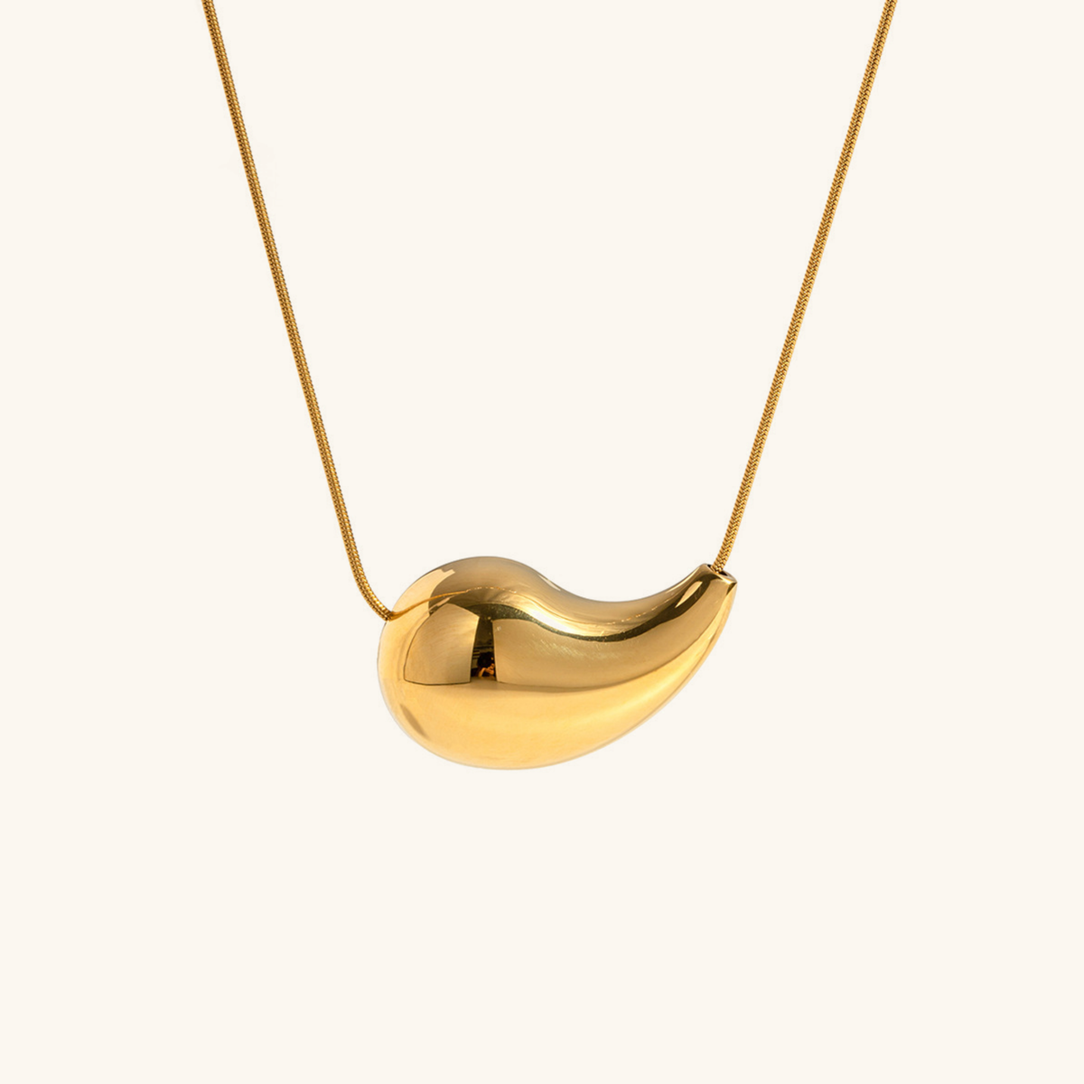 Golden Wave - Drop Pendant Necklace