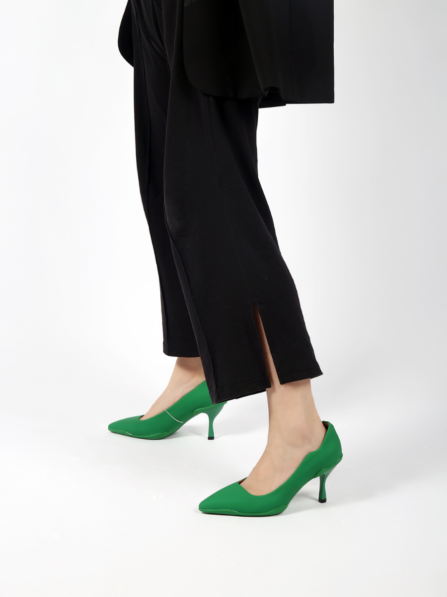 JADYROSE | CASPERE GREEN LEATHER STILETTOS