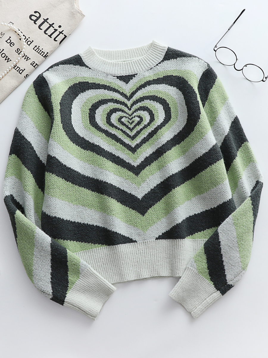 Smaibulun | Green Heart Ring Knit Top