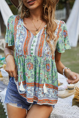 JEN BOHO TOP - GREEN