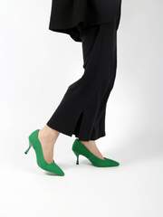 JADYROSE | CASPERE GREEN LEATHER STILETTOS