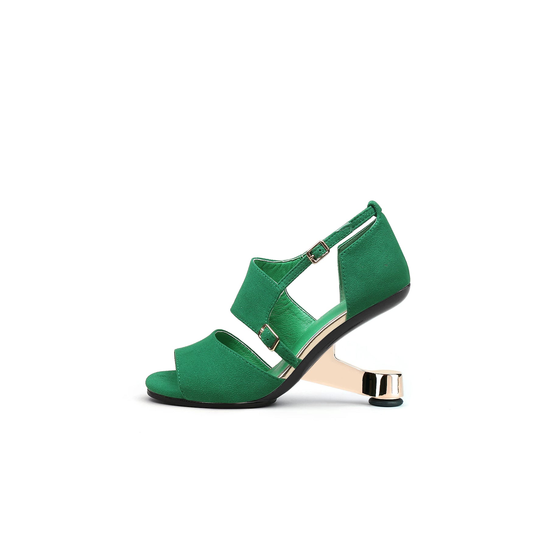 JADYROSE | ELEVATOR HEEL PEEP TOE SANDAL GREEN