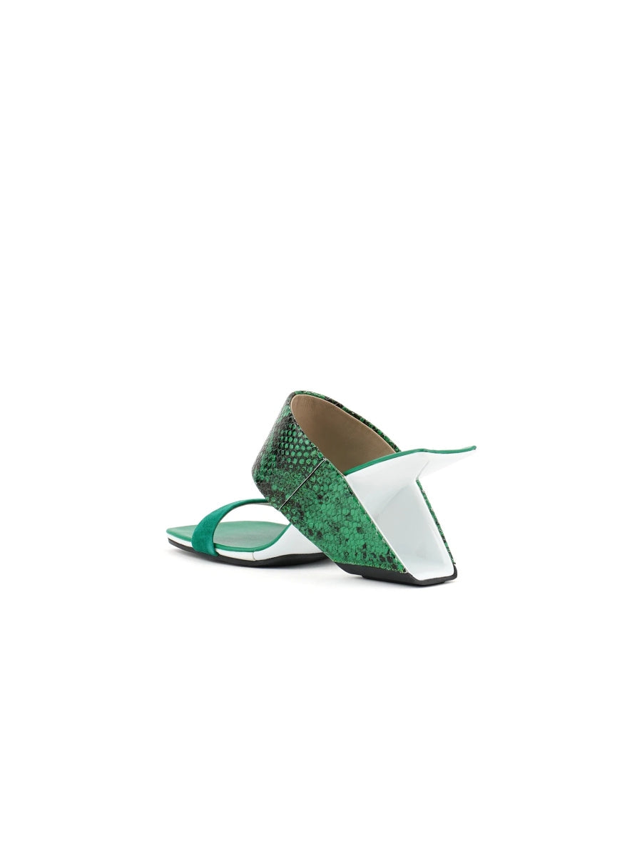 JadyRose | Open-Heel Leather Slide - Green