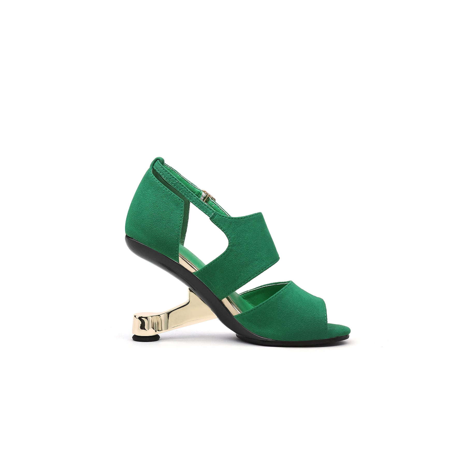 JADYROSE | ELEVATOR HEEL PEEP TOE SANDAL GREEN