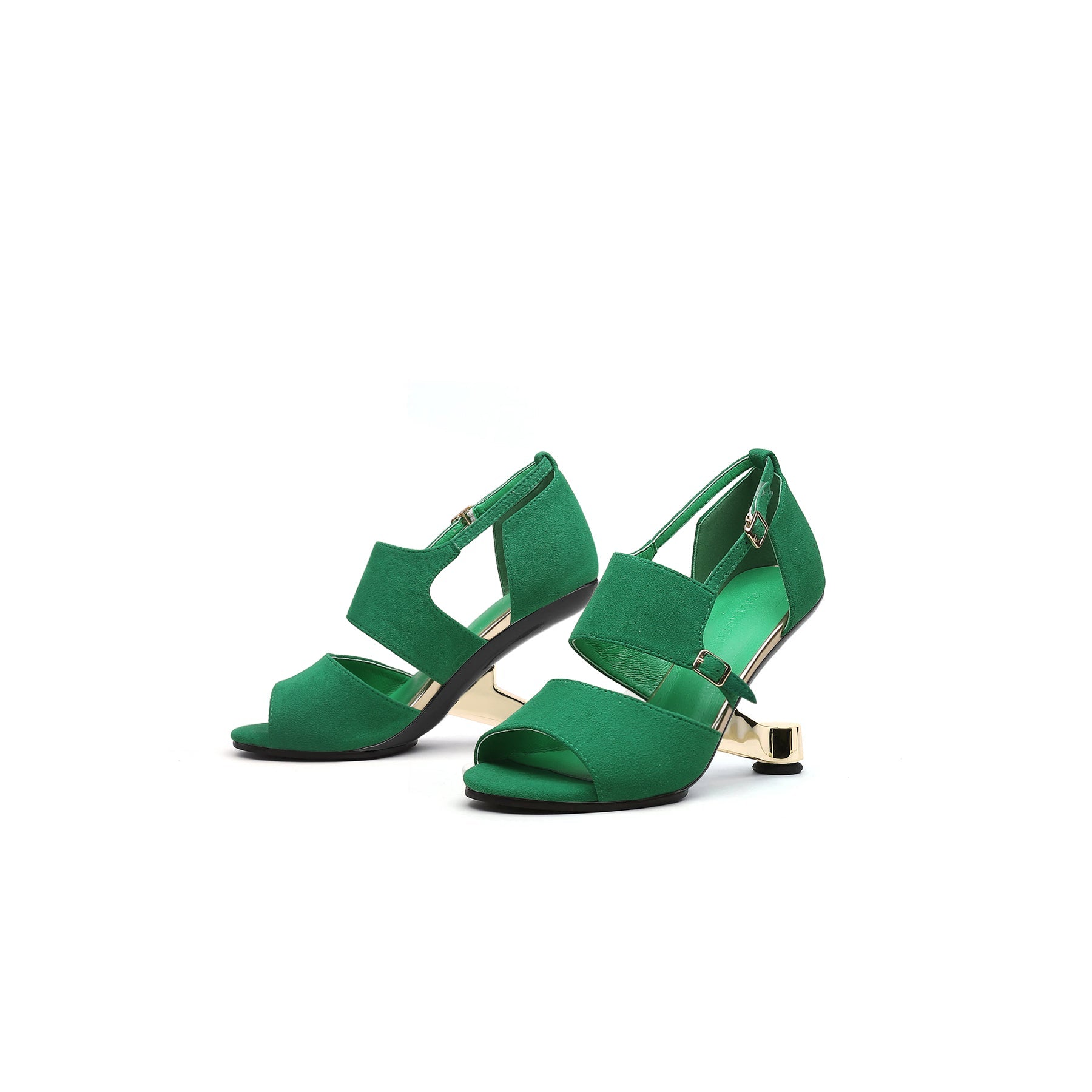 JADYROSE | ELEVATOR HEEL PEEP TOE SANDAL GREEN