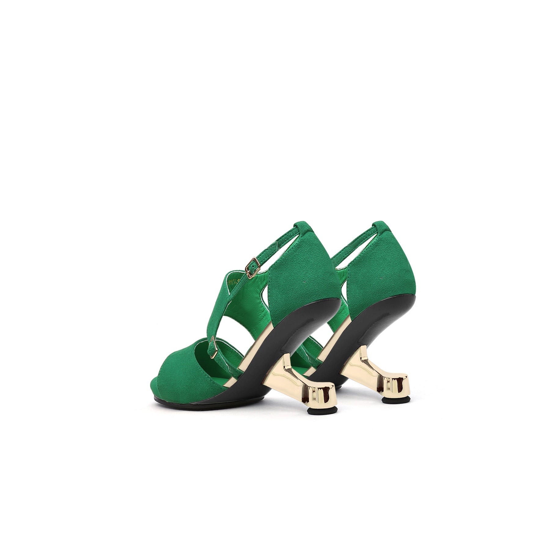 JADYROSE | ELEVATOR HEEL PEEP TOE SANDAL GREEN