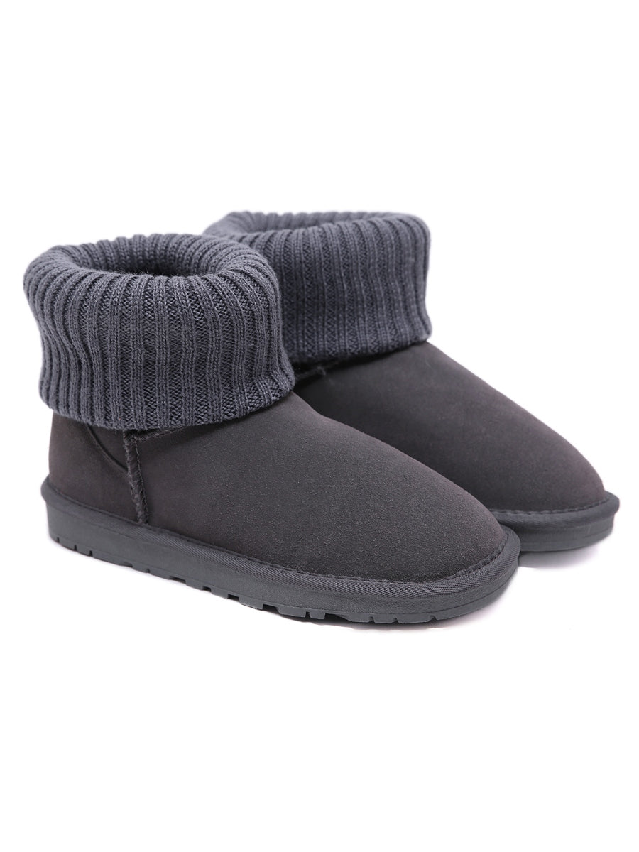 SMAIBULUN Ugg | Faux Fur Knit Ankle Mini Boots