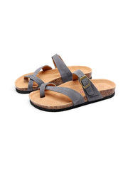 Maibulun | Grey Buckle-Accent Suede Upper Sandal