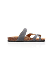 Maibulun | Grey Buckle-Accent Suede Upper Sandal