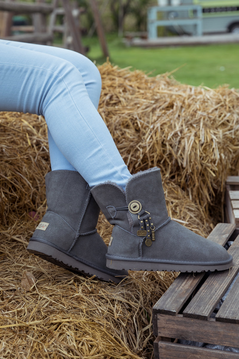 SMAIBULUN Ugg | FAUX FUR-LINED COOPER LOCK TASSEL BOOT - GREY