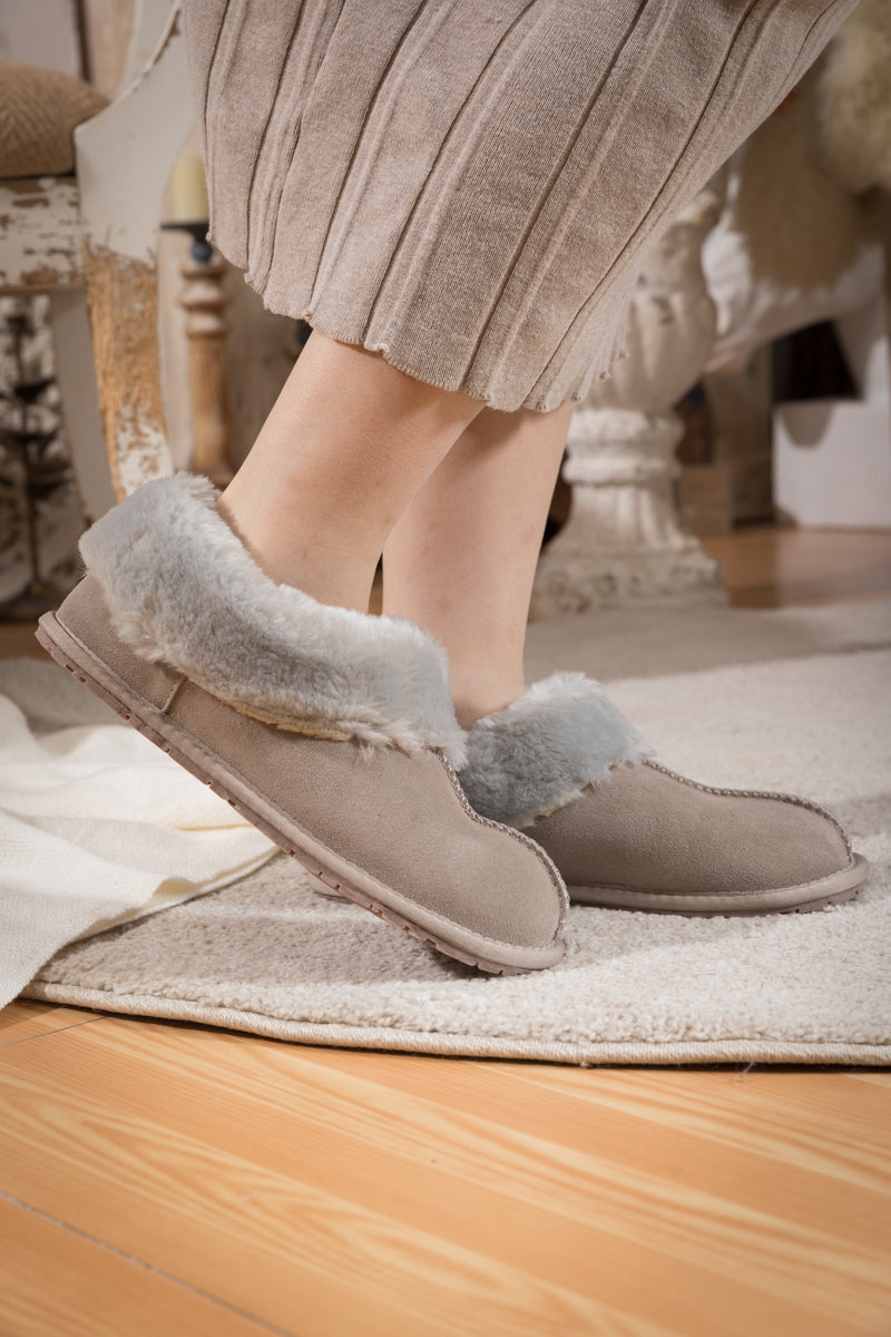 SMAIBULUN Ugg | WOOL LINED SUEDE TASMAN SLIPPER LOAFER - GREY