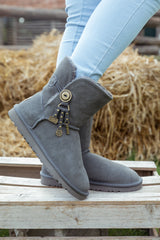 SMAIBULUN Ugg | FAUX FUR-LINED COOPER LOCK TASSEL BOOT - GREY