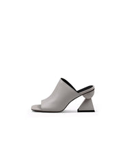 JadyRose | Triangular Mid Heel Leather Open Toe Sandals