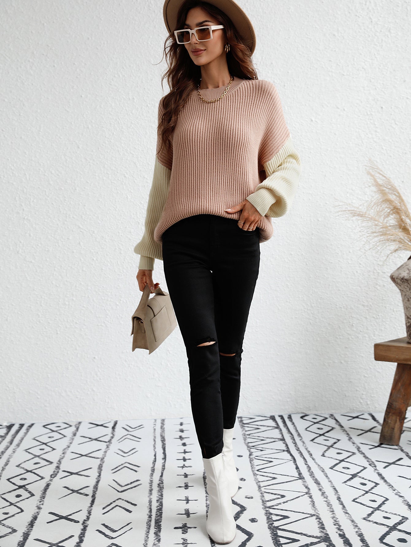 ESTATIA KNIT SWEATER - KHAKI