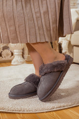 SMAIBULUN Ugg | WOOL LINED SUEDE SLIPPER - GREY