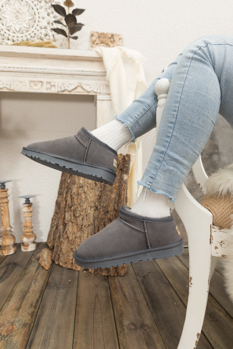 SMAIBULUN Ugg | Faux-Fur-Lined Suede Tasman Ankle Boot - Grey