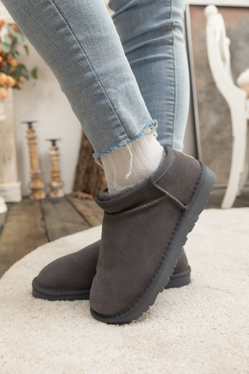 SMAIBULUN Ugg | Faux-Fur-Lined Suede Tasman Ankle Boot - Grey