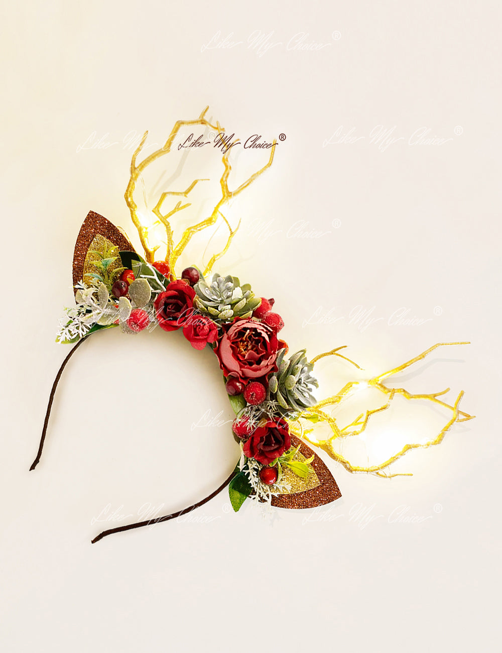 Rose Antler Christmas Reindeer Headband | LikeMyChoice