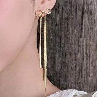 Dangle Drop Bow Earrings