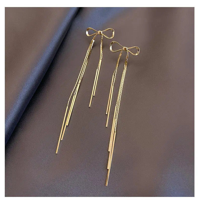 Dangle Drop Bow Earrings