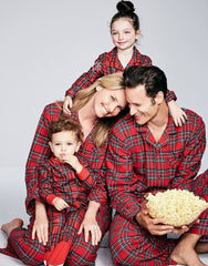 Christmas Plaid Lapel Family Matching Pajamas Sets