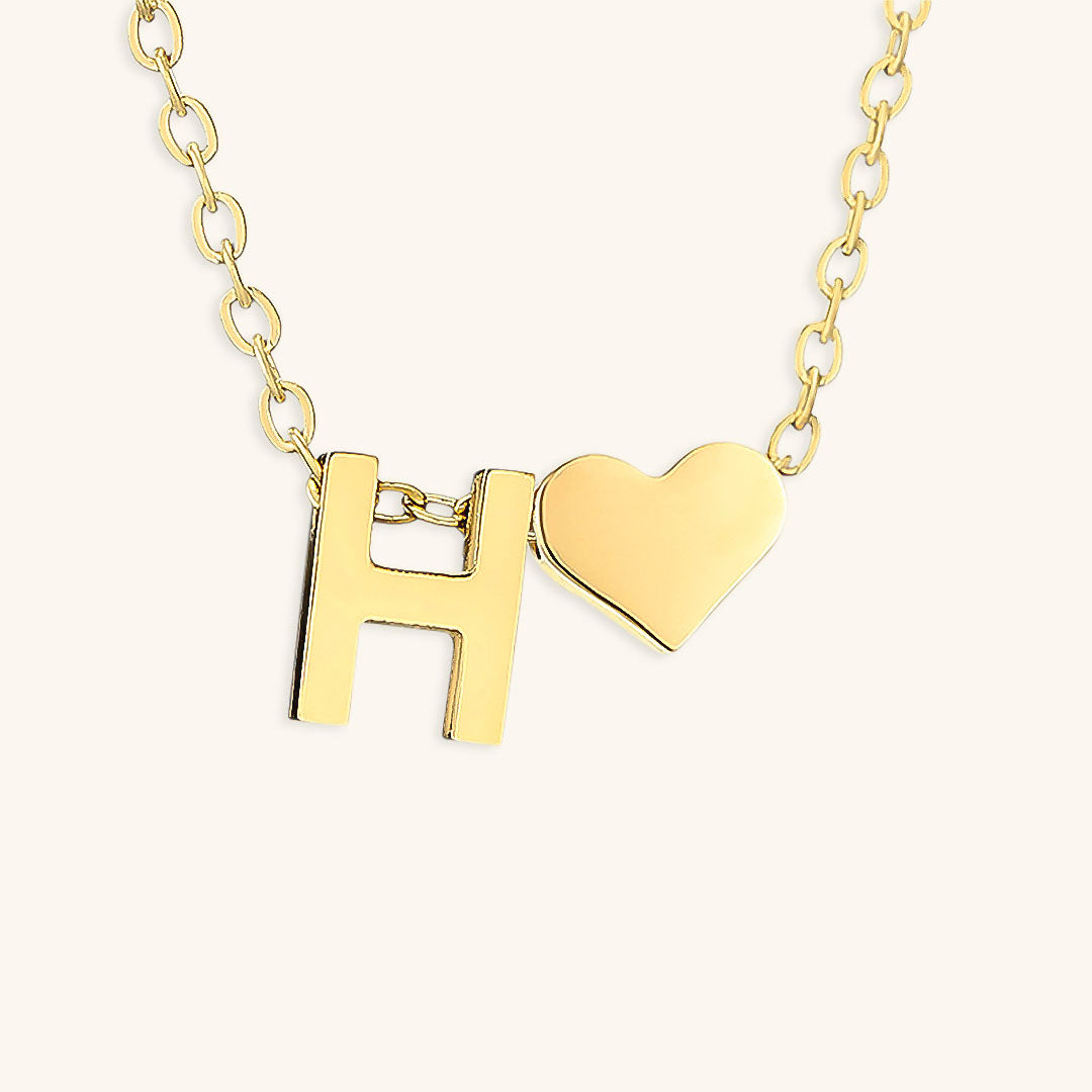 Heartfelt Initial - Gold Letter Necklace