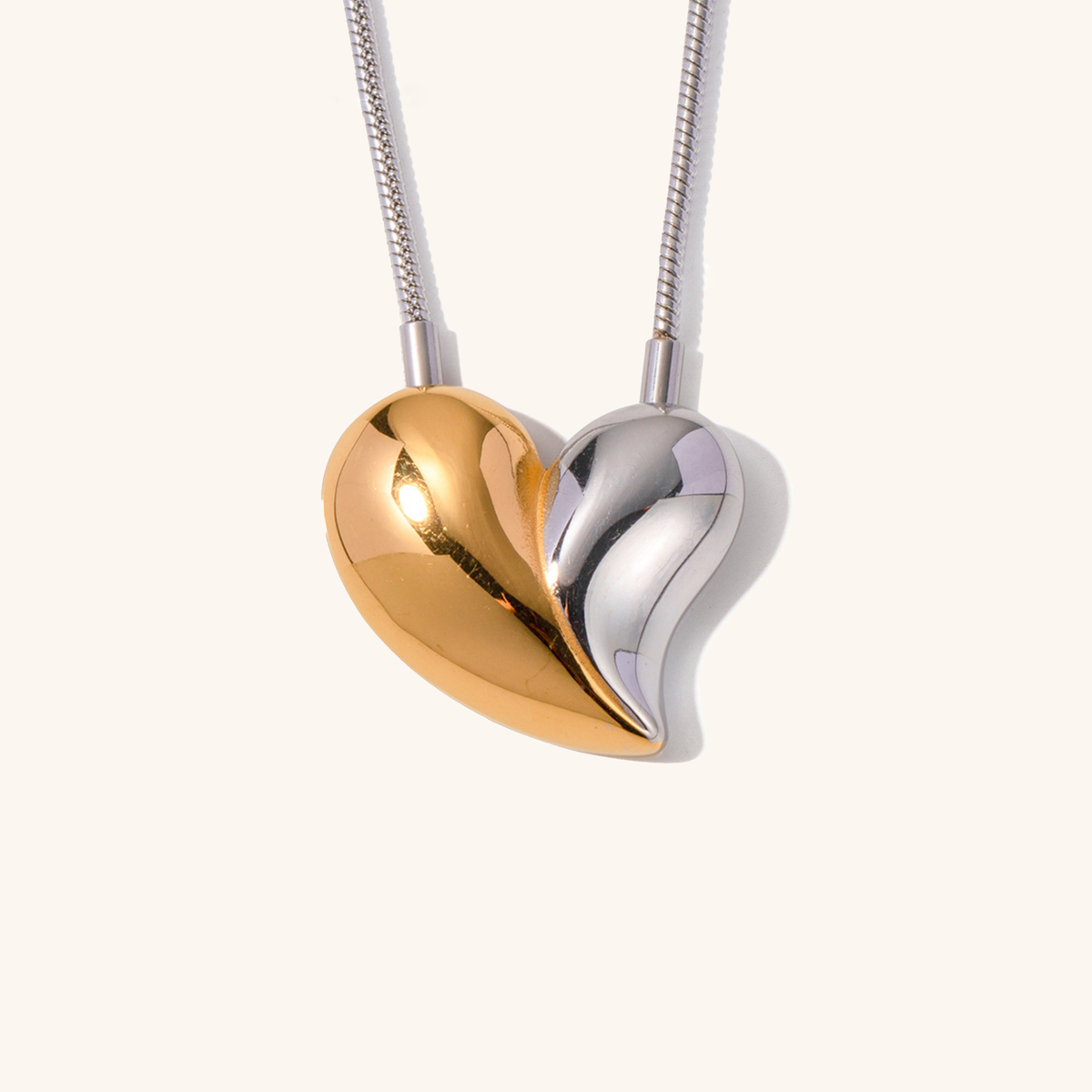 Harmony Heart - Two-Tone Pendant Necklace