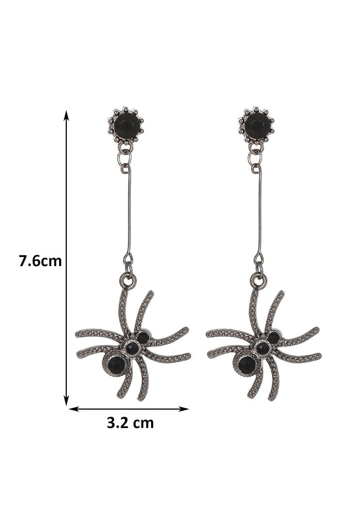 Crystal Embellished Spider Drop Earrings