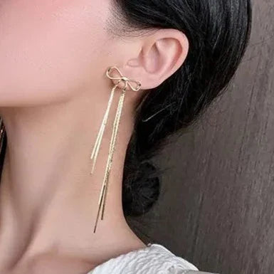 Dangle Drop Bow Earrings