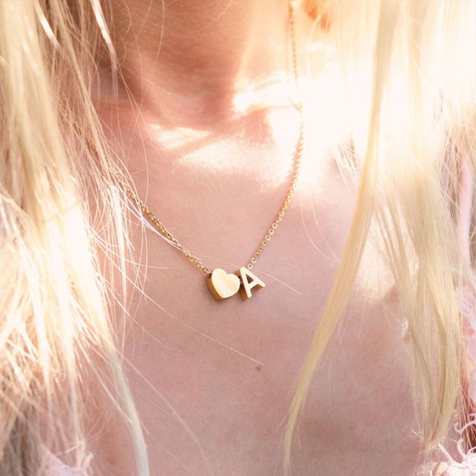 Heartfelt Initial - Gold Letter Necklace