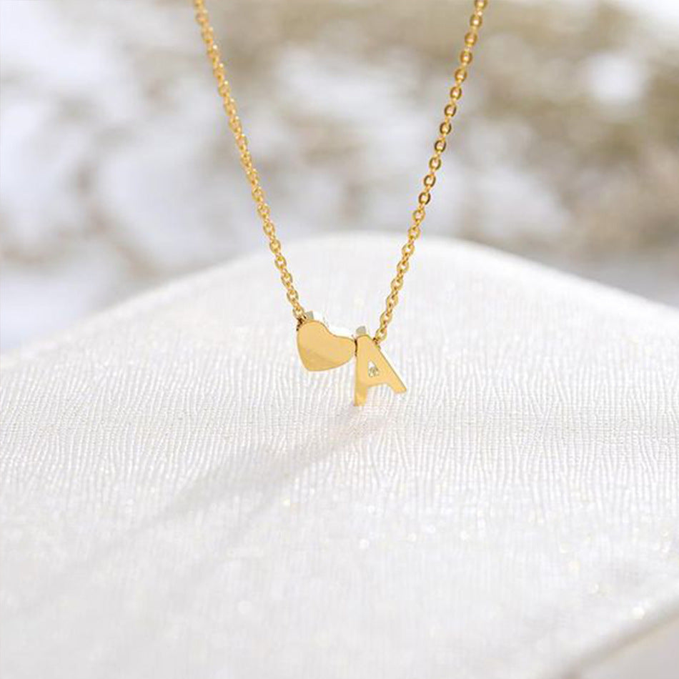 Heartfelt Initial - Gold Letter Necklace