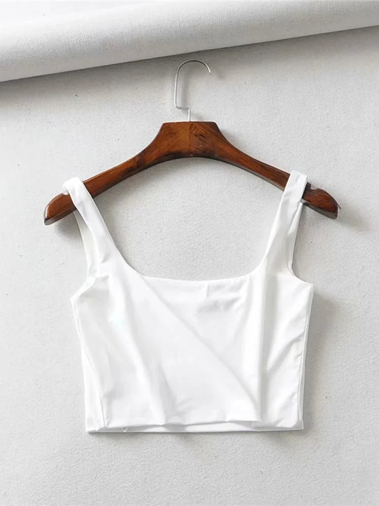 Hot Sale 2025 Summer Women Sexy Sleeveless Tops Fashion Short Square Collar Tank Tops 4 Colors