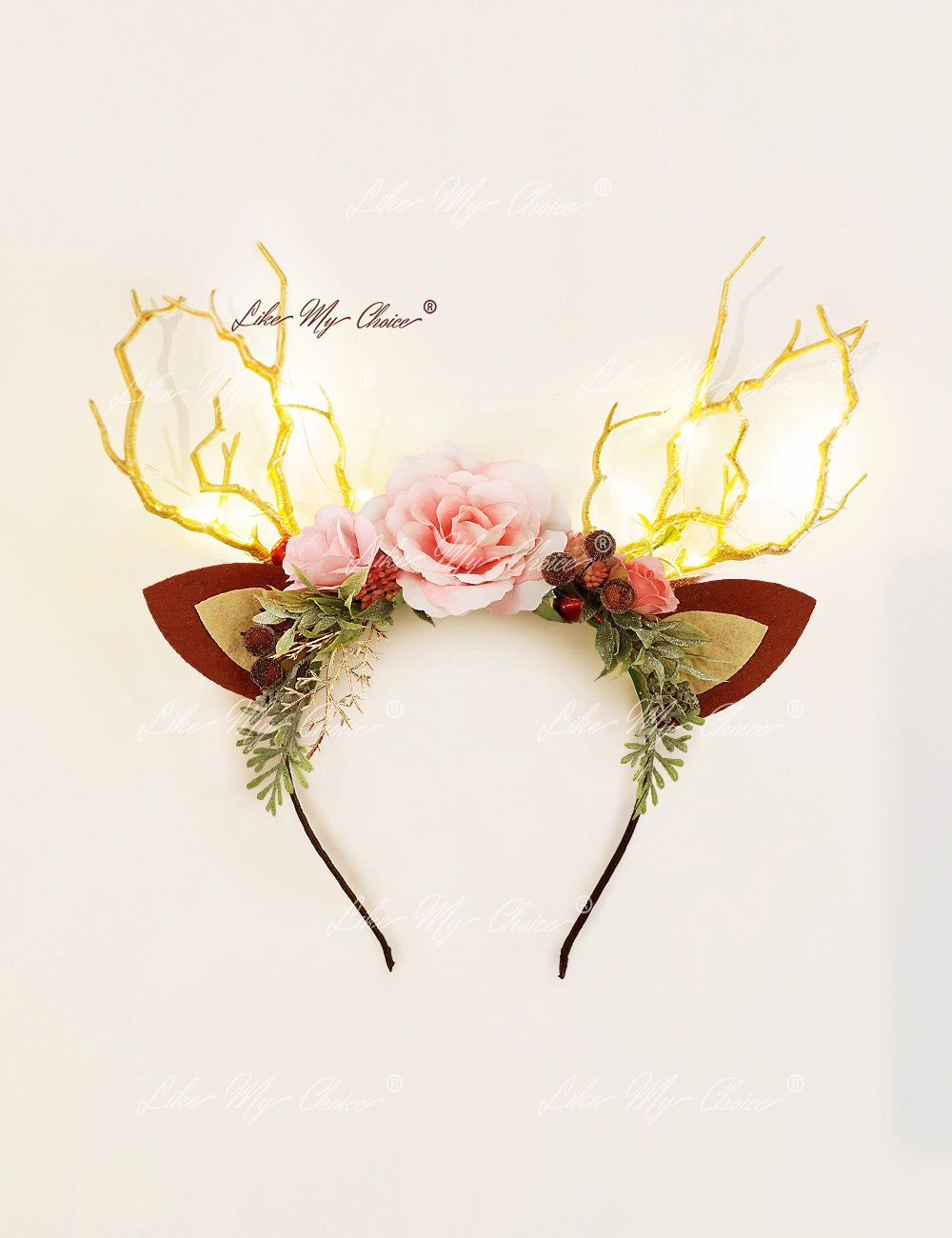 Pink Forest Christmas Reindeer Headband | LikeMyChoice